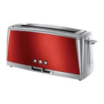 23250 - 56 - grille - pain luna - technologie fast toast - rouge solaire russell hobbs