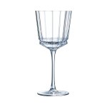 6 verres  pied 35cl macassar - cristal d'arques - verre ultra transparent au design vintage cristal ...