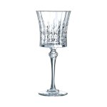 6 verres  vin rouge et blanc 27cl lady diamond - cristal d'arques - verre ultra transparent au design ...