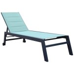 Bain de soleil barbados en textilène vert d'eau - aluminium anthracite happy garden Bain de soleil barbados en textilène vert d'eau - aluminium anthracite happy garden