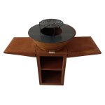 Barbecue avec plaque ronde, grill et support purline Barbecue avec plaque ronde, grill et support purline