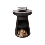 Barbecue rond avec plaque d'acier ronde et grille purline Barbecue rond avec plaque d'acier ronde et grille purline