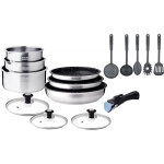 Batterie de cuisine 15 pièces arthur martin poêles et casseroles en inox avec accessoires arthur martin ... Batterie de cuisine 15 pièces arthur martin poêles et casseroles en inox avec accessoires arthur martin ...