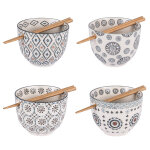 Bols et baguettes nelson 13 cm (lot de 4) table passion