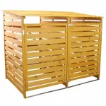 Cache poubelle double en bois monstershop