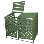 Cache poubelle double vert sauge - 122cm x 149cm x 92cm monstershop
