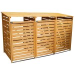 Cache poubelle triple en bois monstershop