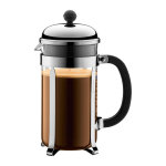 Cafetire chambord 8 tasses en inox noir - avec bote bodum
