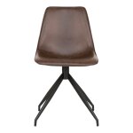 Chaise de salle  manger en cuir synthtique avec pivot marron fonc et pieds noirs house nordic