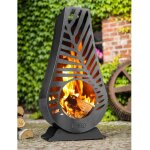 Chemine d'extrieur en acier lima 50x33x108 cm cook king