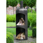 Chemine d'extrieur cylindrique en acier faro 40x40x132 cm cook king