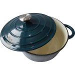 Cocotte baumalu24 cm - forme ronde - bleu vert baumalu