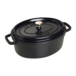 Cocotte en fonte, ovale, � 29 cm, 1 l, noir mat staub