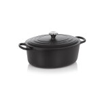 Cocotte ovale signature 33cm noir mat le creuset