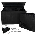 Coffre de rangement extrieur en rotin noir  582 l jardi