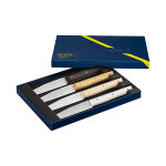 Coffret de 4 couteaux de table  lame lisse facette panach opinel