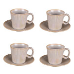 Coffret de 4 tasses  caf avec sous tasses liv table passion