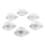 Coffret de 6 tasses  caf avec sous tasses 10 cl ptale table passion