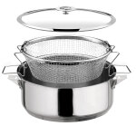 Eclipse - sauteuse 24 cm revtue en cramique, couvercle et panier de cuisson pour friture et cuisson ...