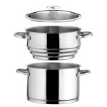 Elys�e - faitout inox 24 cm avec couvercle et cuit vapeur universel cuisinox