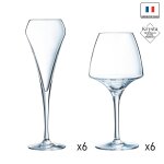 Ensemble verres  pied et flutes  champagne open up - chef et sommelier chef & sommelier