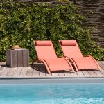 Lot de 2 transats galapagos en textilne terracotta - aluminium terracotta happy garden