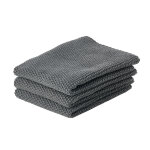 Lot de 3 lavettes en coton anthracite zone denmark Lot de 3 lavettes en coton anthracite zone denmark