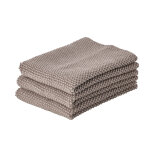 Lot de 3 lavettes en coton taupe zone denmark Lot de 3 lavettes en coton taupe zone denmark