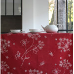 Nappe enduite astrance rouge - ronde diam 160cm fleur de soleil Nappe enduite astrance rouge - ronde diam 160cm fleur de soleil