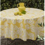 Nappe enduite hortensia jaune - ronde diam 160cm fleur de soleil Nappe enduite hortensia jaune - ronde diam 160cm fleur de soleil