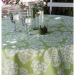 Nappe enduite hortensia vert - ronde diam 160cm fleur de soleil Nappe enduite hortensia vert - ronde diam 160cm fleur de soleil