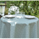 Nappe enduite mosaque verte - ovale 160x200cm fleur de soleil