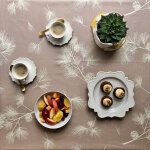 Nappe enduite pin beige - ovale 160x240cm fleur de soleil Nappe enduite pin beige - ovale 160x240cm fleur de soleil