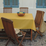 Nappe enduite unie jaune curry - ronde diam 160cm fleur de soleil Nappe enduite unie jaune curry - ronde diam 160cm fleur de soleil