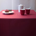 Nappe enduite unie rouge - ovale 160x200cm fleur de soleil