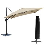Parasol dport molokai carr 3x3m beige + housse happy garden