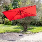 Parasol droit hapuna rectangulaire 2x3m rouge happy garden