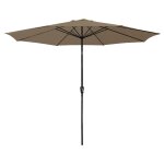 Parasol droit hapuna rond 3, 30m de diamètre taupe happy garden Parasol droit hapuna rond 3, 30m de diamètre taupe happy garden