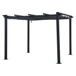 Pergola autoportante 3 × 3m cassis grise - structure aluminium happy garden Pergola autoportante 3 × 3m cassis grise - structure aluminium happy garden