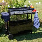 Plancha au gaz merida 4 brleurs + chariot happy garden