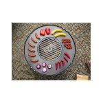 Plaque de cuisson avec grille pour braséro en acier - avec 4 anses - 102cm - - cook king Plaque de cuisson avec grille pour braséro en acier - avec 4 anses - 102cm - - cook king