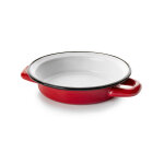 Plat  oeuf email rouge 14 cm ibili