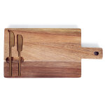 Plateau  fromage en bois d'acacia et couteaux inox or bross livoo