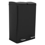 Poubelle de recyclage 60l double noire kukoo Poubelle de recyclage 60l double noire kukoo
