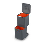 Poubelle totem graphite 40 l - 2 compartiments 20 l joseph joseph