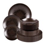 Service d'assiettes 18 pices onyx table passion