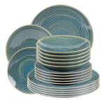 Service d'assiettes 18 pices moon lagon table passion