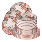 Service d'assiettes 18 pices pink flor table passion
