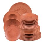 Service d'assiettes 24 pices onyx terracotta table passion