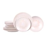 Service d'assiettes 12 pices onyx crme table passion